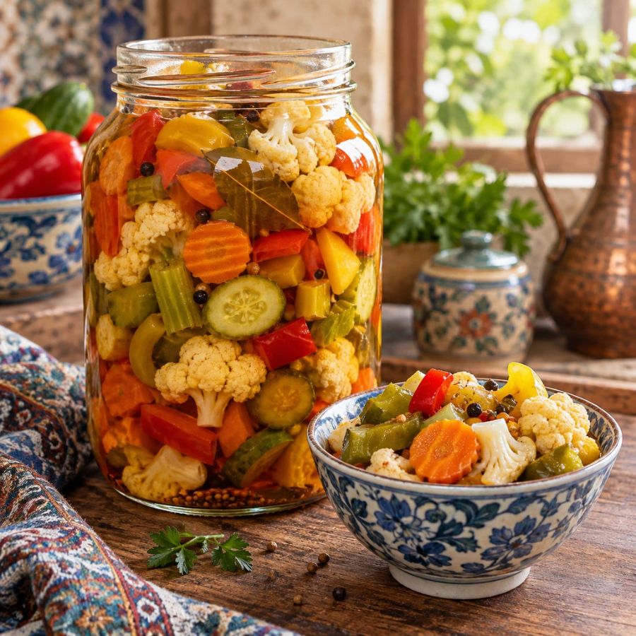ترشی مخلوط خانگی
